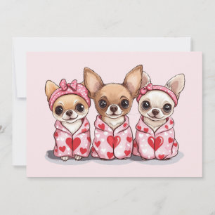 Cartes Pour Fêtes Annuelles Chiens de Chihuahua de la Saint-Valentin