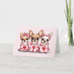 Cartes Pour Fêtes Annuelles Chiens de Chihuahua de la Saint-Valentin
