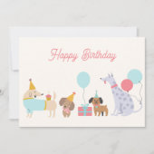 Cartes Pour Fêtes Annuelles Chiens de fête colorés (Devant)