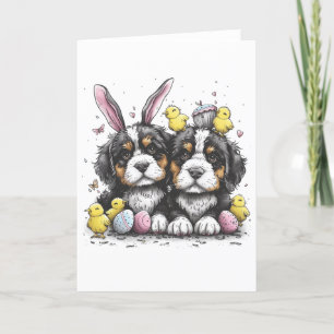 Cartes Pour Fêtes Annuelles Chiens de montagne bernois de Pâques
