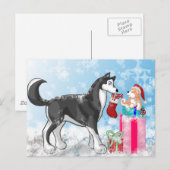 Cartes Pour Fêtes Annuelles Chiens de Noël ! (Devant / Derrière)