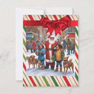 Cartes Pour Fêtes Annuelles Chiens de Noël Black Père Noël