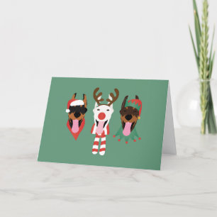 Cartes Pour Fêtes Annuelles Chiens de Noël Dobermann Merci