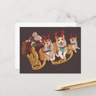Cartes Pour Fêtes Annuelles Chiens De Noël En Sommeil Avec Père Noël