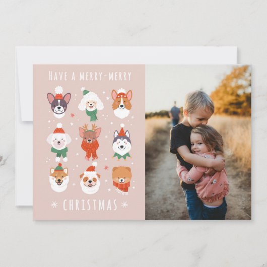 Cartes Pour Fêtes Annuelles Chiens de Noël joyeux (Devant)