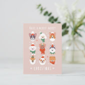 Cartes Pour Fêtes Annuelles Chiens de Noël joyeux (Debout devant)