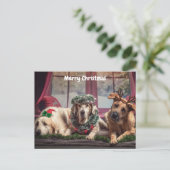 Cartes Pour Fêtes Annuelles Chiens de Noël joyeux (Debout devant)