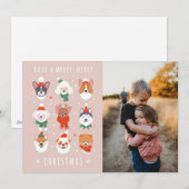 Cartes Pour Fêtes Annuelles Chiens de Noël Joyeux-Joyeux (Devant / Derrière)
