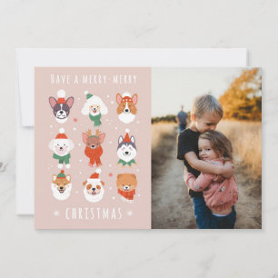 Cartes Pour Fêtes Annuelles Chiens de Noël Merry-Merry