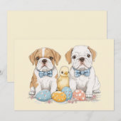 Cartes Pour Fêtes Annuelles Chiens de Pâques (Devant / Derrière)