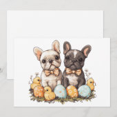 Cartes Pour Fêtes Annuelles Chiens de Pâques (Devant / Derrière)