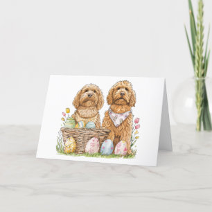 Cartes Pour Fêtes Annuelles Chiens de Pâques Goldendoodle