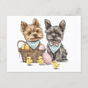 Cartes Pour Fêtes Annuelles Chiens de Pâques Yorkshire Terrier