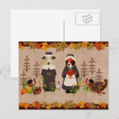 Cartes Pour Fêtes Annuelles Chiens de Thanksgiving (Devant / Derrière)