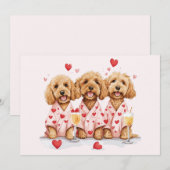 Cartes Pour Fêtes Annuelles Chiens de Valentines Day (Devant / Derrière)