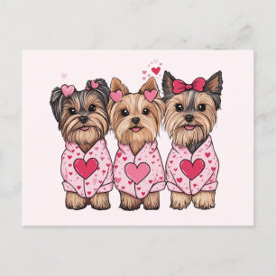 Cartes Pour Fêtes Annuelles Chiens de Yorkie de la Saint-Valentin