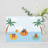 Cartes Pour Fêtes Annuelles Chiens d'été sur la plage (Debout devant)