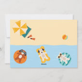 Cartes Pour Fêtes Annuelles Chiens d'été sur la plage (Dos)