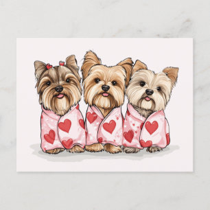 Cartes Pour Fêtes Annuelles Chiens du Yorkshire Terrier de Valentines Day