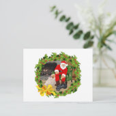 Cartes Pour Fêtes Annuelles Chiens écossais à Noël (Debout devant)