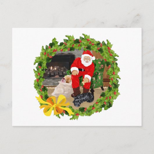 Cartes Pour Fêtes Annuelles Chiens écossais à Noël (Devant)