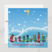 Cartes Pour Fêtes Annuelles Chiens en Sweaters Religieux Étoile Toutes les cho (Devant / Derrière)