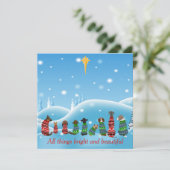 Cartes Pour Fêtes Annuelles Chiens en Sweaters Religieux Étoile Toutes les cho (Debout devant)