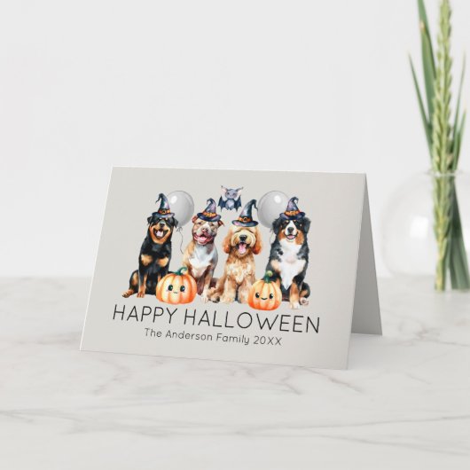 Cartes Pour Fêtes Annuelles Chiens heureux Halloween (Devant)