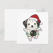 Cartes Pour Fêtes Annuelles Chiens mignons d'hiver de Noël dalmate (Devant / Derrière)