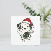 Cartes Pour Fêtes Annuelles Chiens mignons d'hiver de Noël dalmate (Debout devant)