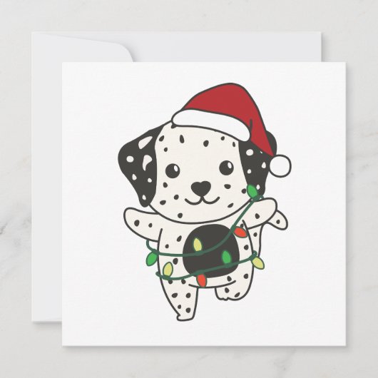 Cartes Pour Fêtes Annuelles Chiens mignons d'hiver de Noël dalmate (Devant)