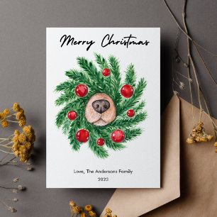 Cartes Pour Fêtes Annuelles Chiens Mignons Museau Amoureux de Chiens Noël Plat