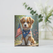 Cartes Pour Fêtes Annuelles Chiens mignons quatrième juillet (Debout devant)