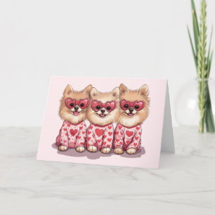 Cartes Pour Fêtes Annuelles Chiens Pomeranian pour la Saint-Valentin