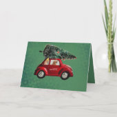 Cartes Pour Fêtes Annuelles Chiens rentrant chez eux avec un sapin de Noël rét (Dos)