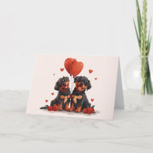 Cartes Pour Fêtes Annuelles Chiens Rottweiler de la Saint-Valentin