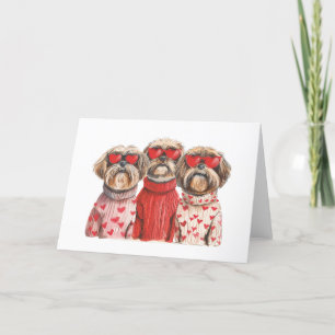 Cartes Pour Fêtes Annuelles Chiens Shih Tzu pour la Saint-Valentin