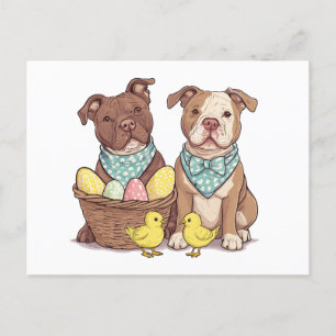 Cartes Pour Fêtes Annuelles Chiens taureaux de Pâques