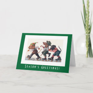 Cartes Pour Fêtes Annuelles Chiens Vintages de Dachshund Noël