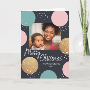 Cartes Pour Fêtes Annuelles Chiffres de fête moderne Snowy Photo Noël