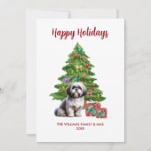 Cartes Pour Fêtes Annuelles Chih Tzu Noël de la famille des chiens (Devant)