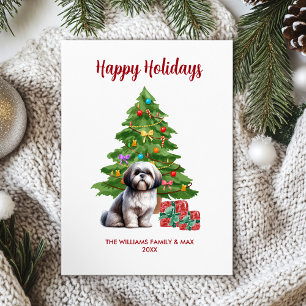 Cartes Pour Fêtes Annuelles Chih Tzu Noël de la famille des chiens