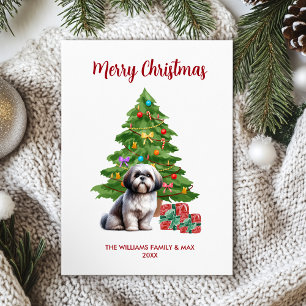 Cartes Pour Fêtes Annuelles Chih Tzu Noël de la famille des chiens