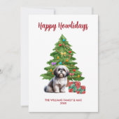 Cartes Pour Fêtes Annuelles Chih Tzu Noël de la famille des chiens (Devant)