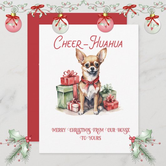 Cartes Pour Fêtes Annuelles Chihauhau Whimsical Christmas |