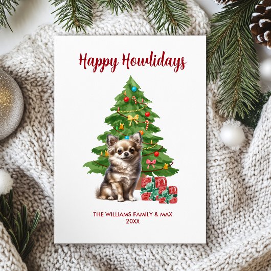 Cartes Pour Fêtes Annuelles Chihuahua Chien Famille Noël