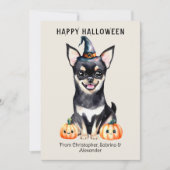 Cartes Pour Fêtes Annuelles Chihuahua Chien Halloween heureux (Devant)