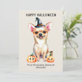 Cartes Pour Fêtes Annuelles Chihuahua Chien Halloween heureux (Debout devant)