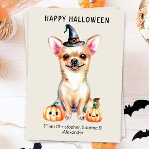 Cartes Pour Fêtes Annuelles Chihuahua Chien Halloween heureux