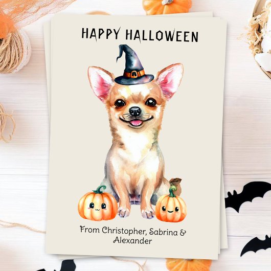 Cartes Pour Fêtes Annuelles Chihuahua Chien Halloween heureux